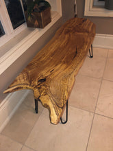 Load image into Gallery viewer, Italian olive wood modern bench