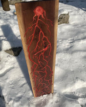 Load image into Gallery viewer, Engraved/Red epoxy serving board