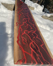 Load image into Gallery viewer, Engraved/Red epoxy serving board