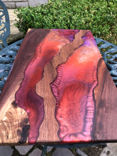 Load image into Gallery viewer, Unique multicoloured epoxy serving board