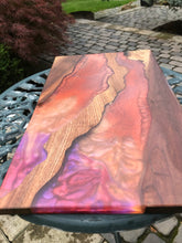 Load image into Gallery viewer, Unique multicoloured epoxy serving board