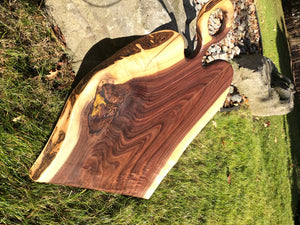 Two tone walnut board w gold epoxy