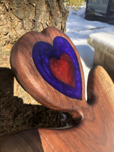 Load image into Gallery viewer, Triple heart walnut board
