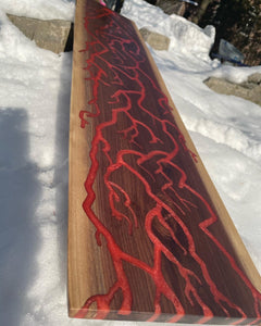 Engraved/Red epoxy serving board