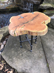 Honey locust lightning struck table