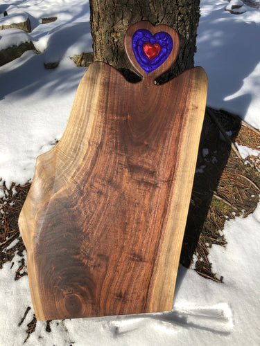 Triple heart walnut board