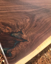 Load image into Gallery viewer, Large walnut serving board w gold