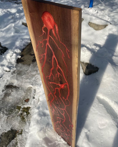 Engraved/Red epoxy serving board