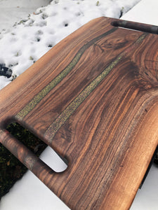 Classic walnut board with 3xcolor changing epoxy