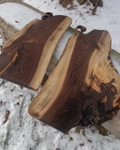 Load image into Gallery viewer, Offset handle gold epoxy walnut board