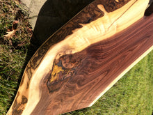 Load image into Gallery viewer, Two tone walnut board w gold epoxy