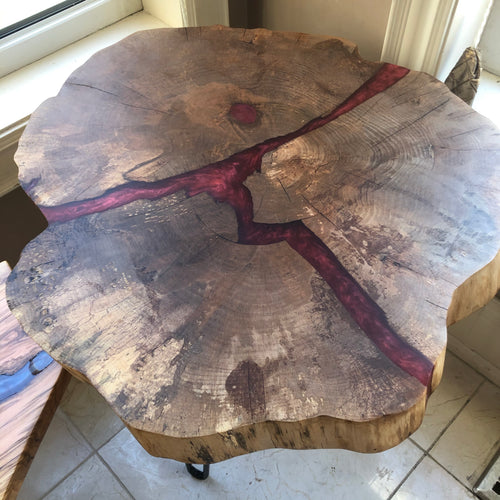 Salvaged spalted solid wood table