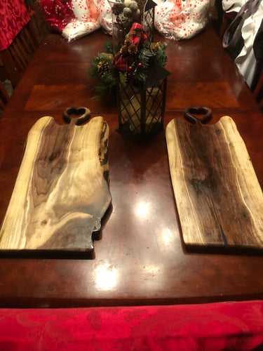 Heart handle walnut board