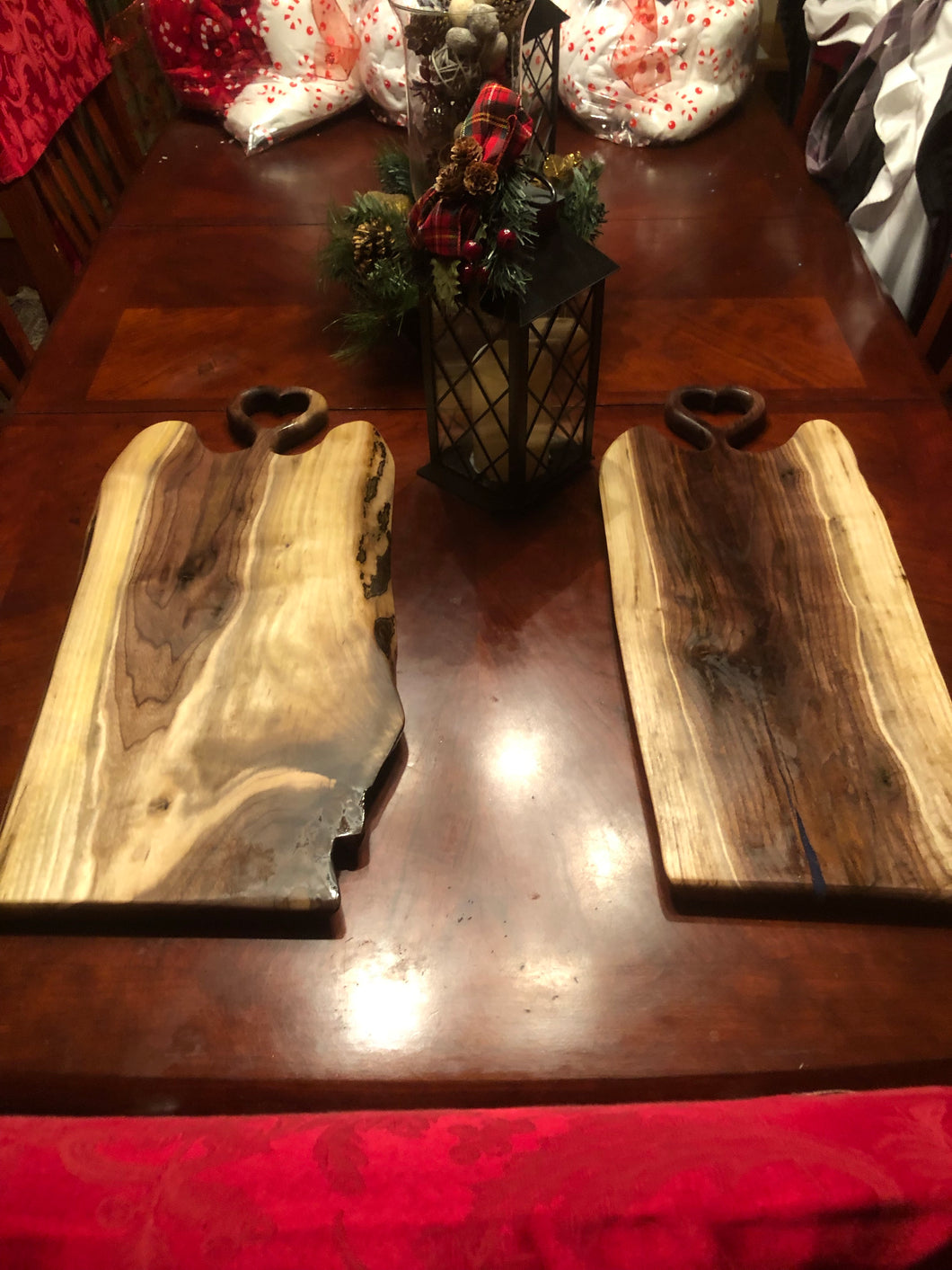 Heart handle walnut board