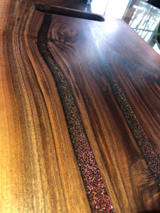 Classic walnut board with 3xcolor changing epoxy