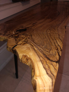 Italian olive wood modern bench