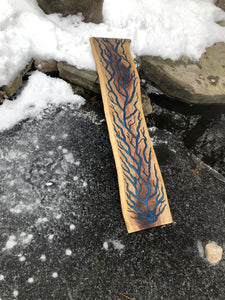 Blue epoxy engraved charcuterie board