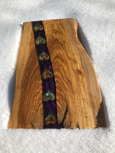 Color changing olive wood serving board